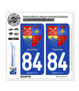 84 Vaucluse - Armoiries | Autocollant plaque immatriculation