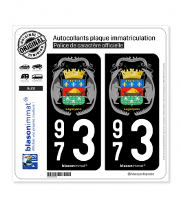 973 Guyane - Armoiries-II | Autocollant plaque immatriculation