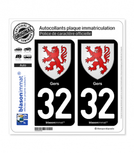 32 Gers - Armoiries | Autocollant plaque immatriculation