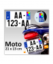 Plaque d'immatriculation Plexi MOTO &amp; CYCLO 21 x 13 cm