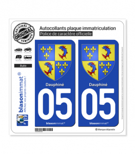 05 Dauphiné - Armoiries | Autocollant plaque immatriculation