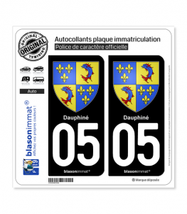 05 Dauphiné - Armoiries | Autocollant plaque immatriculation