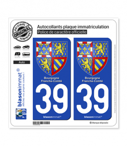 39 Bourgogne-Franche-Comté - Armoiries | Autocollant plaque immatriculation