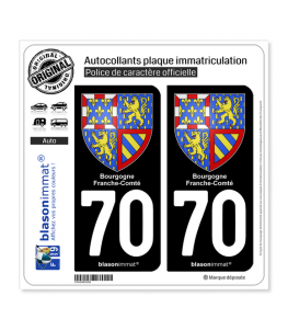 70 Bourgogne-Franche-Comté - Armoiries | Autocollant plaque immatriculation