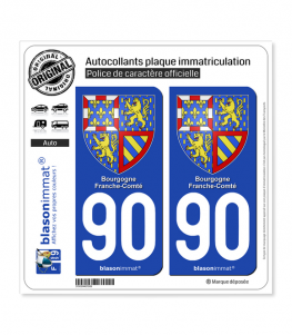 90 Bourgogne-Franche-Comté - Armoiries | Autocollant plaque immatriculation