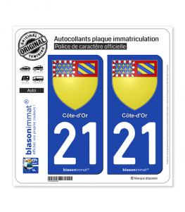 21 Côte-d'Or - Armoiries | Autocollant plaque immatriculation