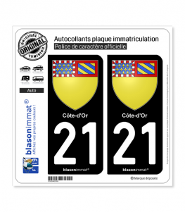 21 Côte-d'Or - Armoiries | Autocollant plaque immatriculation