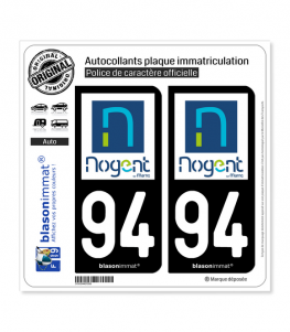 94 Nogent-sur-Marne - Ville | Autocollant plaque immatriculation