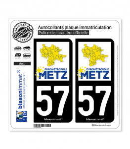 57 Metz - Métropole | Autocollant plaque immatriculation