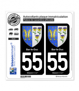 55 Bar-le-Duc - Armoiries | Autocollant plaque immatriculation