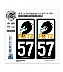 57 Metz - Ville | Autocollant plaque immatriculation