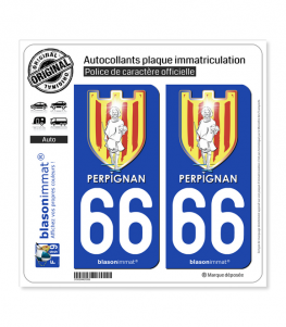 66 Perpignan - Ville | Autocollant plaque immatriculation