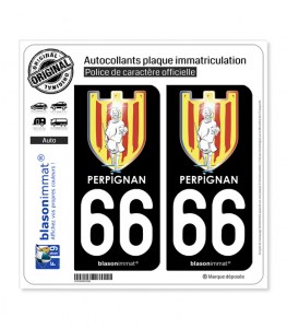 66 Perpignan - Ville | Autocollant plaque immatriculation