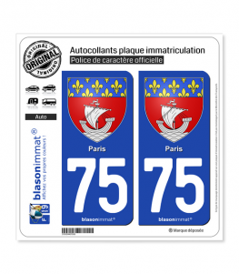 75 Paris - Armoiries | Autocollant plaque immatriculation