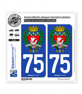 75 Paris - Armoiries II | Autocollant plaque immatriculation