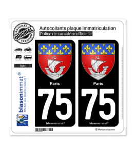 75 Paris - Armoiries | Autocollant plaque immatriculation