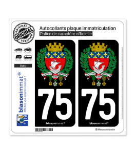 75 Paris - Armoiries II | Autocollant plaque immatriculation