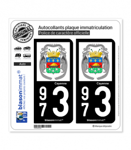 973 Cayenne - Armoiries | Autocollant plaque immatriculation