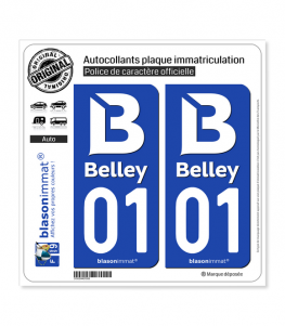 01 Belley - Ville | Autocollant plaque immatriculation