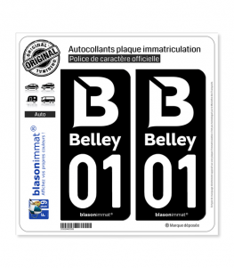 01 Belley - Ville | Autocollant plaque immatriculation