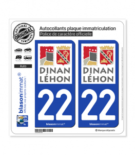 22 Dinan-Léhon - Ville | Autocollant plaque immatriculation