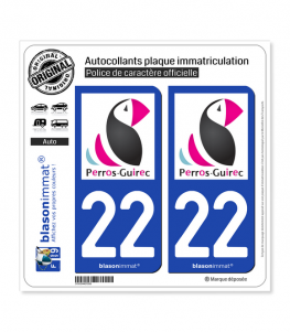 22 Perros-Guirec - Ville | Autocollant plaque immatriculation