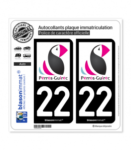 22 Perros-Guirec - Ville | Autocollant plaque immatriculation