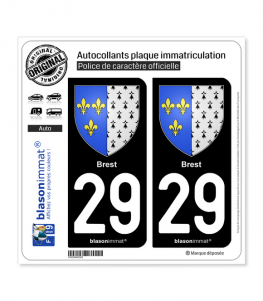 29 Brest - Armoiries | Autocollant plaque immatriculation