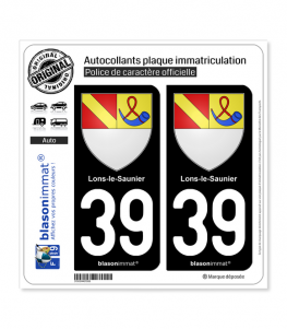 39 Lons-le-Saunier - Armoiries | Autocollant plaque immatriculation