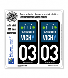 03 Vichy - Ville | Autocollant plaque immatriculation