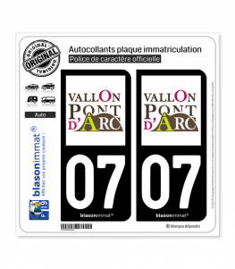 07 Vallon-Pont-d'Arc - Commune | Autocollant plaque immatriculation