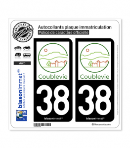 38 Coublevie - Commune | Autocollant plaque immatriculation