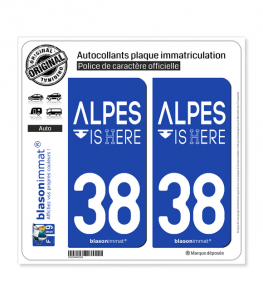 38 Isère - Tourisme | Autocollant plaque immatriculation
