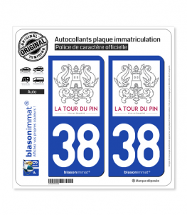 38 La Tour-du-Pin - Ville | Autocollant plaque immatriculation