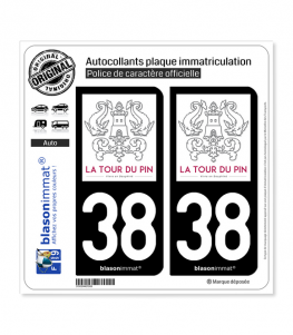38 La Tour-du-Pin - Ville | Autocollant plaque immatriculation