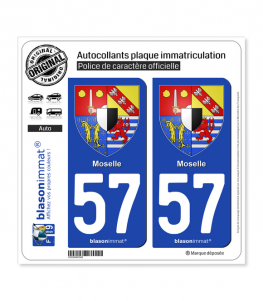 57 Moselle - Armoiries | Autocollant plaque immatriculation