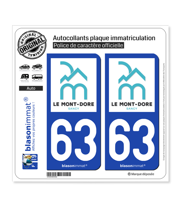 63 Le Mont-Dore - Commune | Autocollant plaque immatriculation