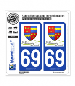 69 Pollionnay - Commune | Autocollant plaque immatriculation