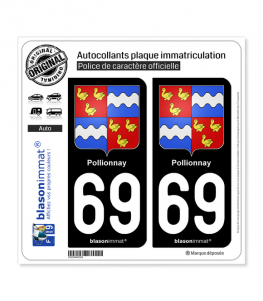 69 Pollionnay - Armoiries | Autocollant plaque immatriculation