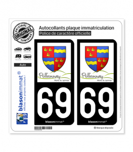 69 Pollionnay - Commune | Autocollant plaque immatriculation