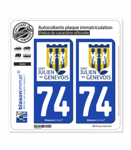 74 Saint-Julien-en-Genevois - Ville | Autocollant plaque immatriculation