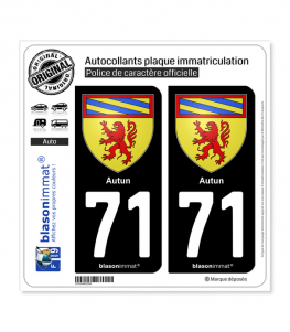 71 Autun - Armoiries | Autocollant plaque immatriculation