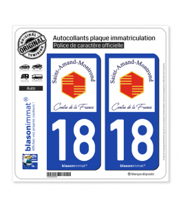 18 Saint-Amand-Montrond - Ville | Autocollant plaque immatriculation