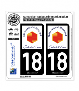 18 Saint-Amand-Montrond - Ville | Autocollant plaque immatriculation