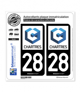 28 Chartres - Métropole | Autocollant plaque immatriculation