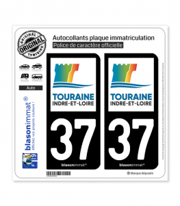 37 Indre-et-Loire - Département | Autocollant plaque immatriculation