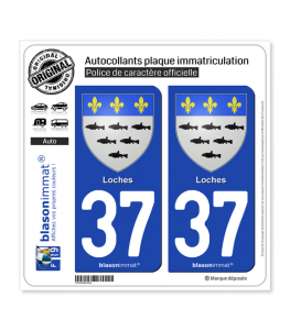 37 Loches - Armoiries | Autocollant plaque immatriculation