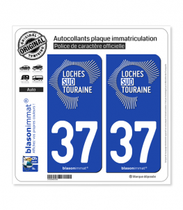 37 Loches - Agglo | Autocollant plaque immatriculation