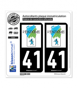 41 Vendôme - Ville | Autocollant plaque immatriculation