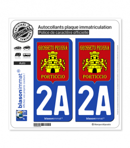 2A Grosseto-Prugna - Armoiries | Autocollant plaque immatriculation